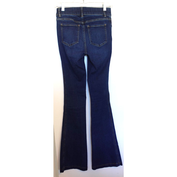 Spanx Jeans Womens XS Blue Dark Wash Bootcut Pull On Stretch Shaping Denim - Picture 2 of 8